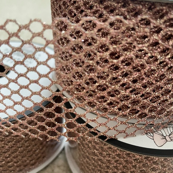 NEW Glittery Rose Gold Decorative Ribbon - Picture 3 of 8